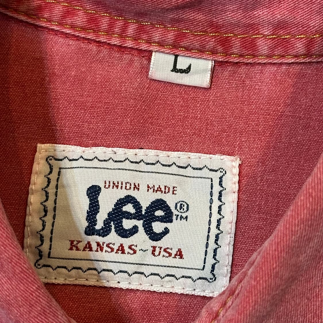 L LEE 빈티지 핑크 웨스턴 포켓 셔츠 상품이미지4