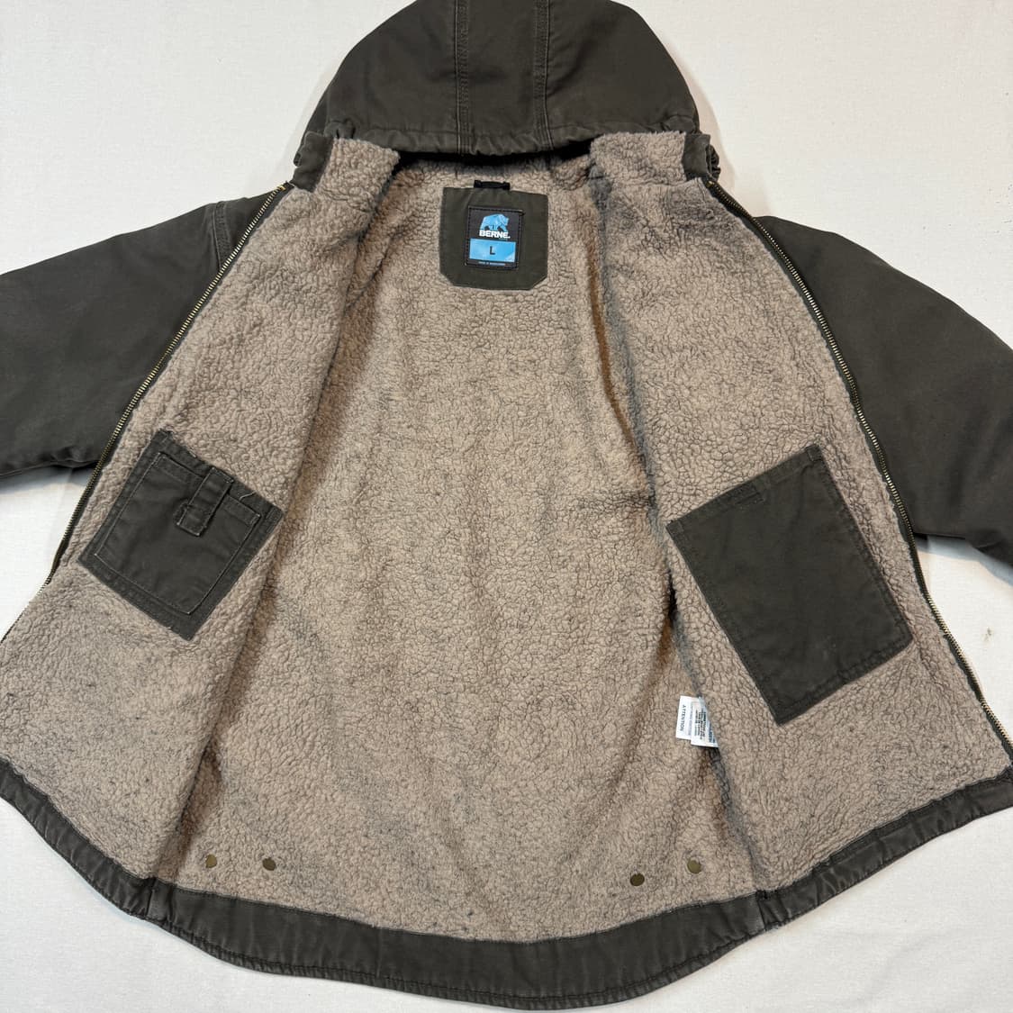 여S) BERNE 빈티지 워크웨어 액티브 자켓 올리브 모스그린 상품이미지5