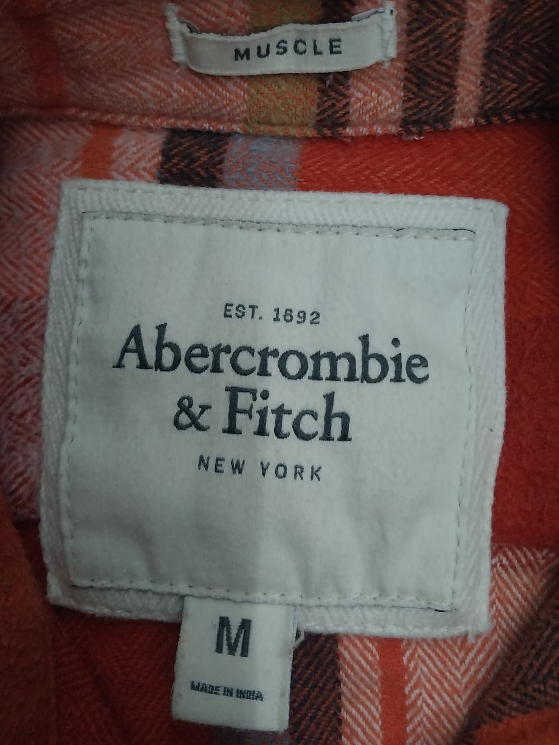 아베크롬비 멀티 체크 플란넬 셔츠 M 상품이미지4