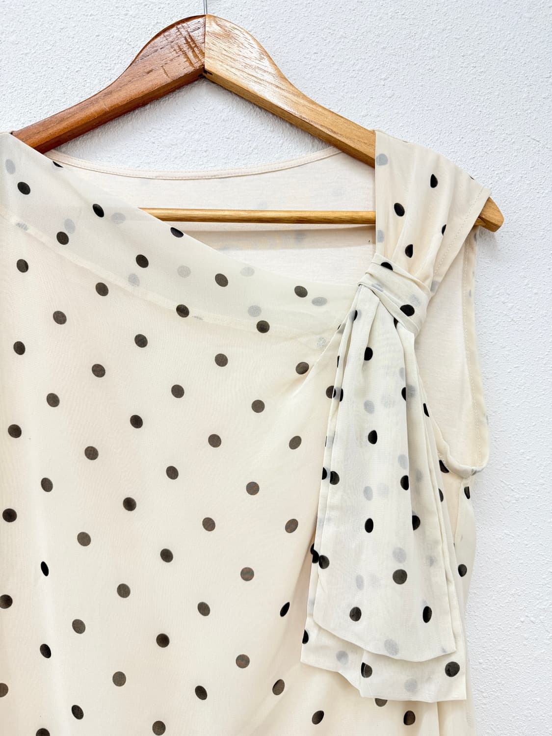 빈티지 Brilliantstage 도트 레이스 리본 슬리브리스 상품이미지3