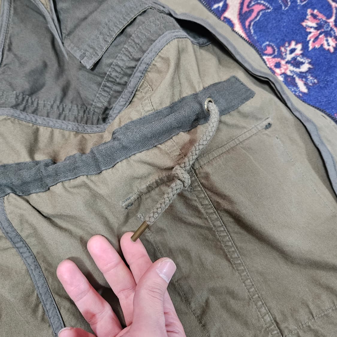 에비수(EVISU) 빈티지 허리스트렙 하프 야상 베스트 자켓  상품이미지6