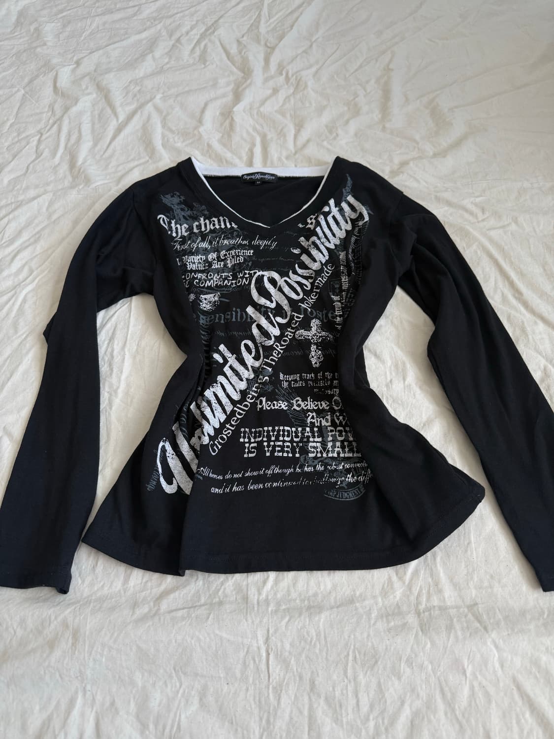 블랙 펑크 레이어드 롱슬리브 상품이미지1