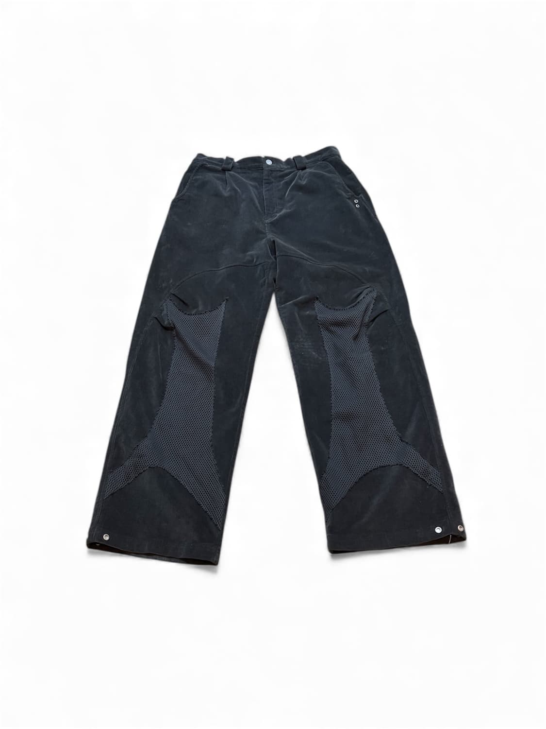 더콜디스트모먼트 코듀로이 메쉬 와이드 팬츠 차콜 상품이미지1