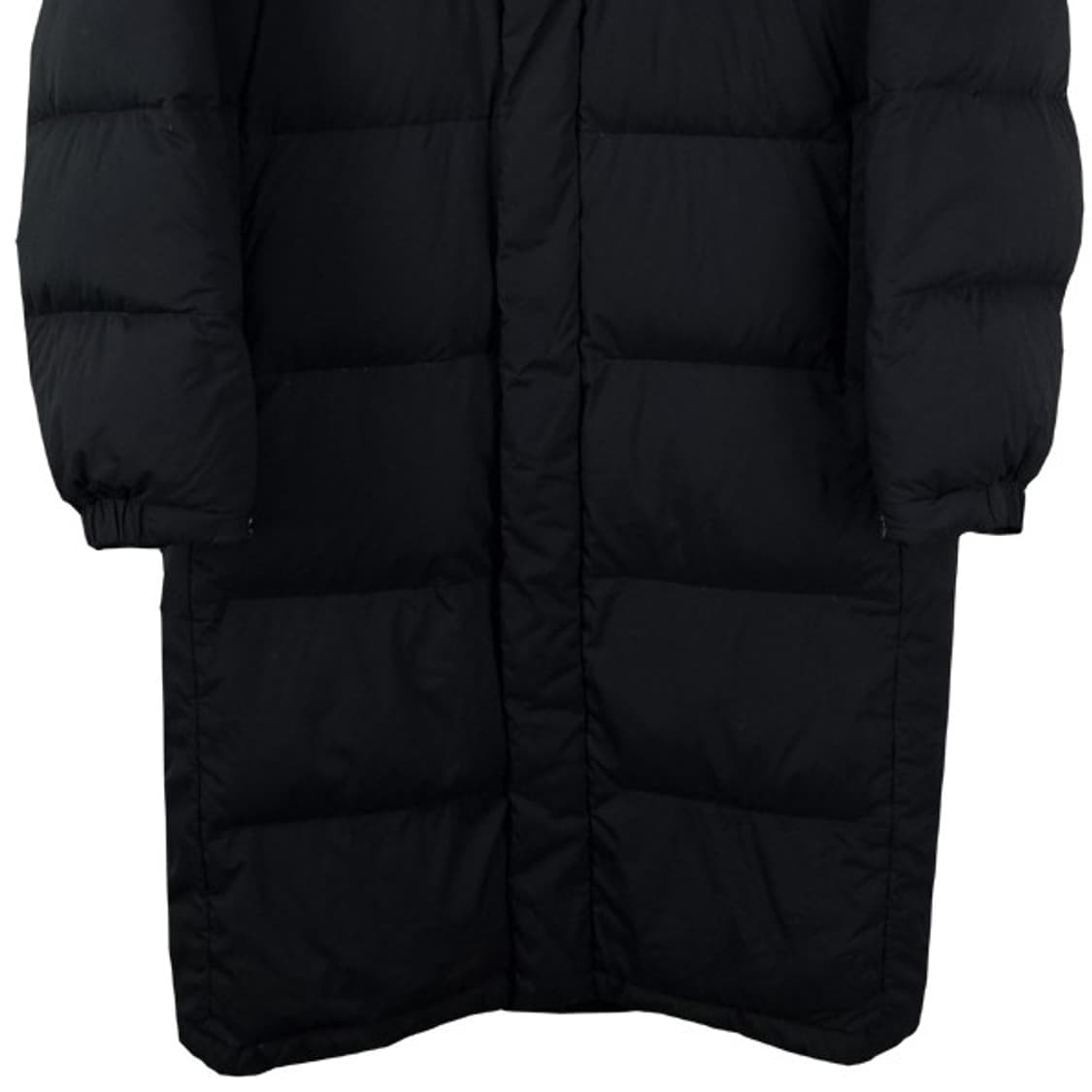 [노스페이스] 로고 자수 구스다운 롱 패딩 블랙 M18172 상품이미지5