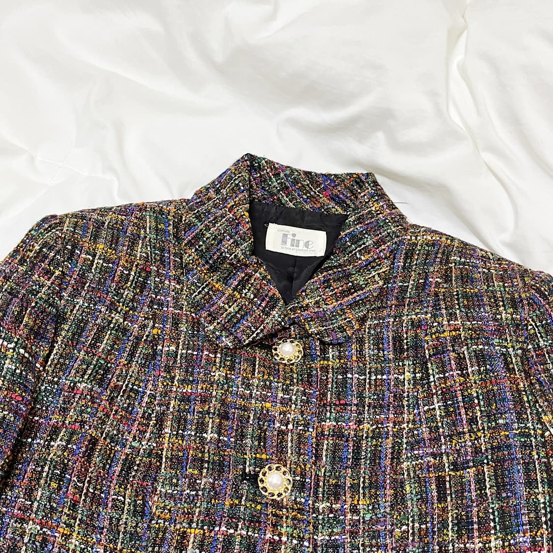 빈티지 ) 알록달록 레인보우 배색자켓 상품이미지1