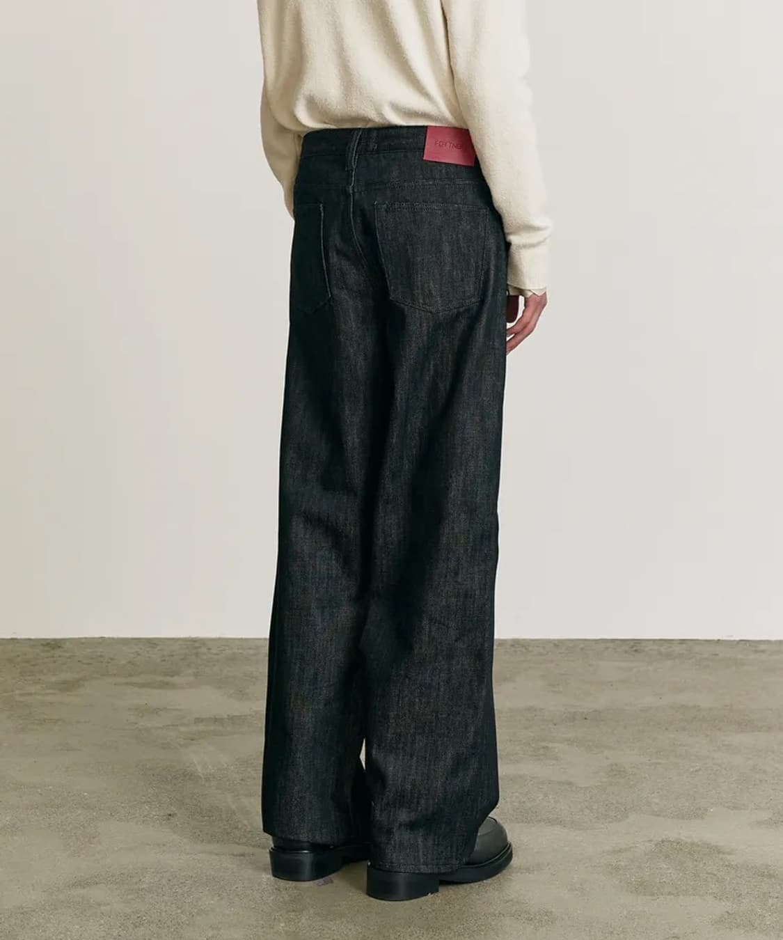 포트너스 투턱 와이드 블랙진 L Two Tuck Wide Black Je 상품이미지6