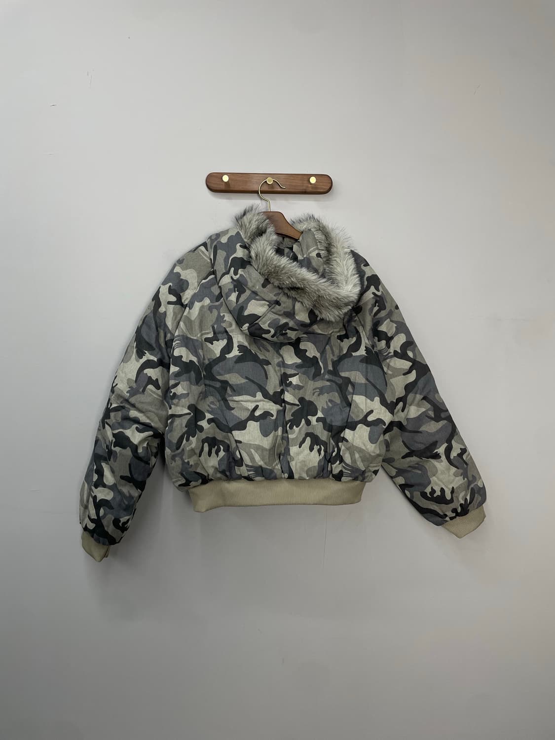 빈티지 카모 후드 퍼 패딩 H1380 상품이미지5