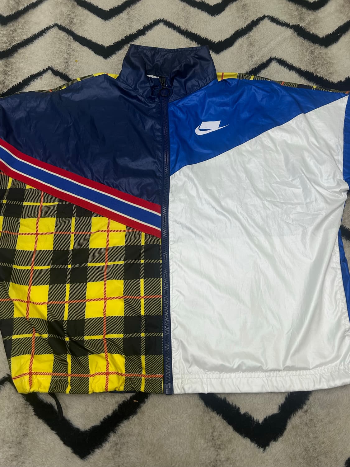 [L]나이키NSW 우븐 체크 멀티컬러 오버핏 바람막이 상품이미지3