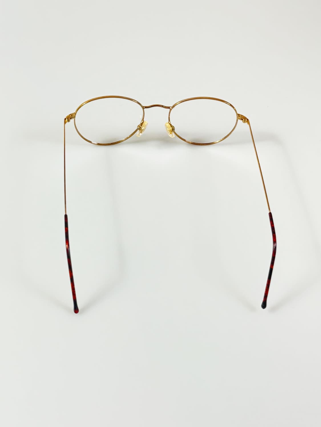 90s 유로피안 클래식 골드 브라운 마블 슬림 라운드 빈티지 안경 상품이미지5