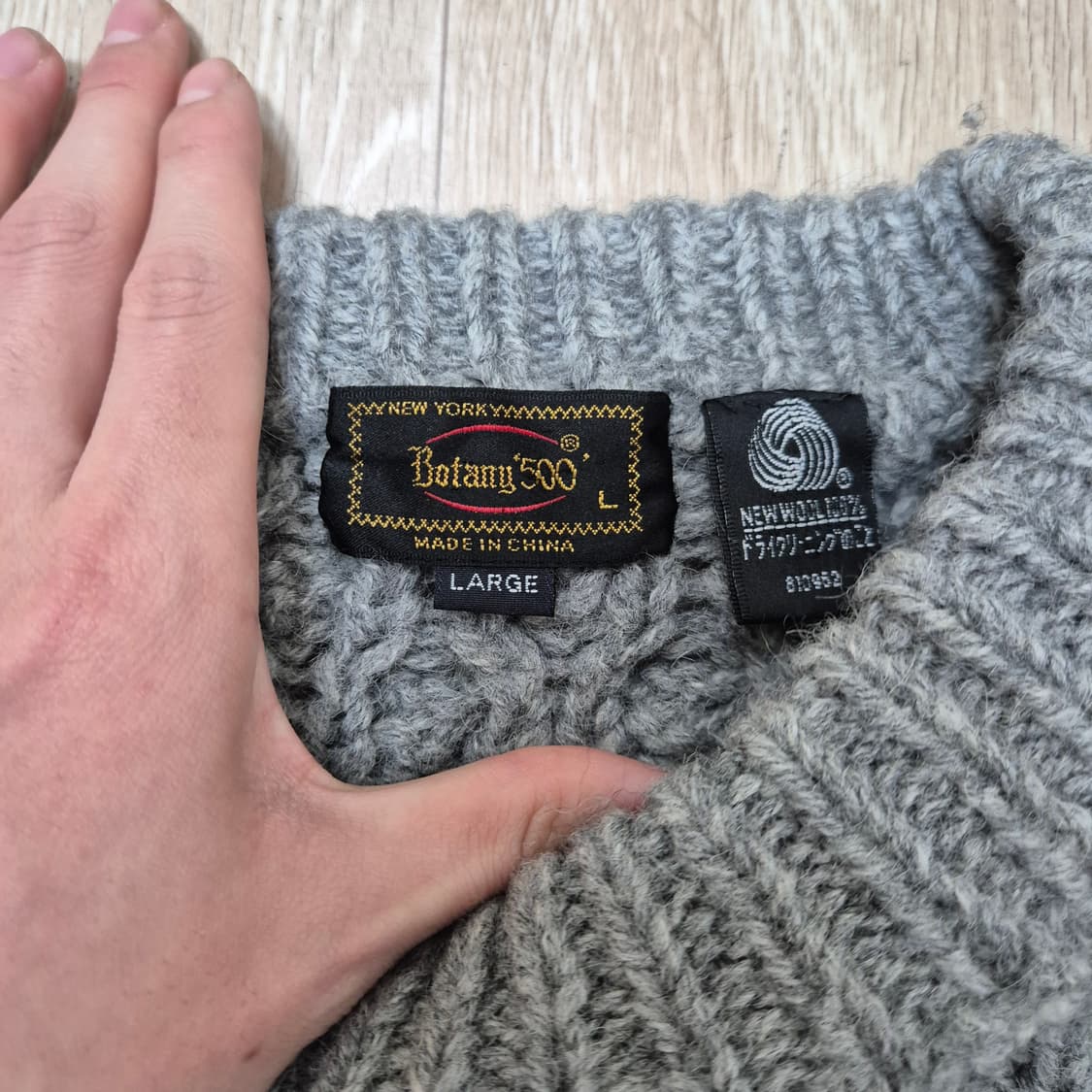 Botany 500 그레이 꽈배기 니트 L(100) 상품이미지4