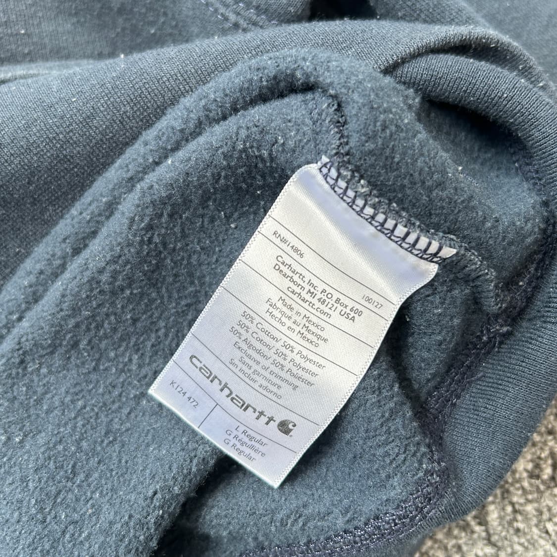 칼하트 미드웨이트 네이비 스웻셔츠 상품이미지7