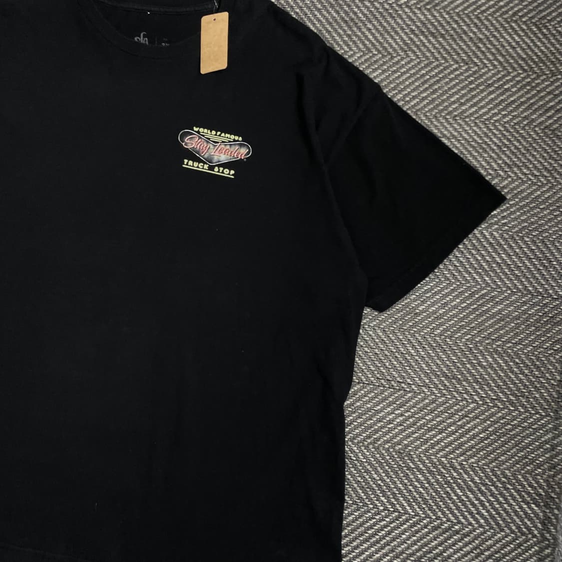 USA 빈티지 트럭 스탑 빅로고 반팔 티셔츠o 4876 상품이미지4