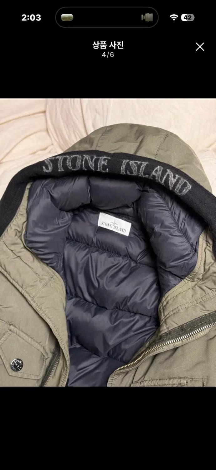 [M] 18fw 스톤아일랜드 DAVID-TC 후드 롱자켓 카키 상품이미지4