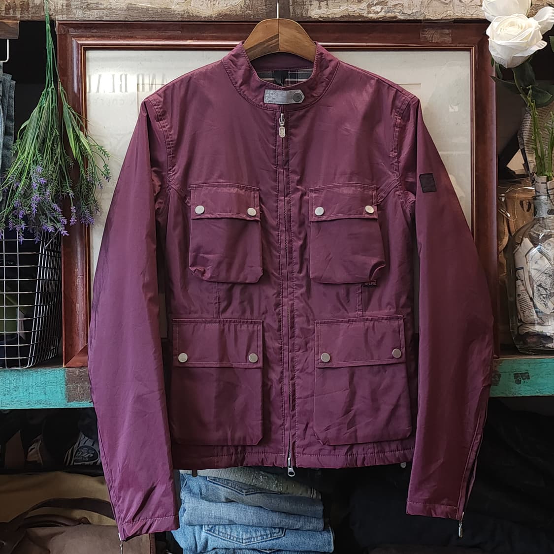 벨스타프 라이더 자켓 핑크 나일론 바이커 자켓 42 상품이미지1