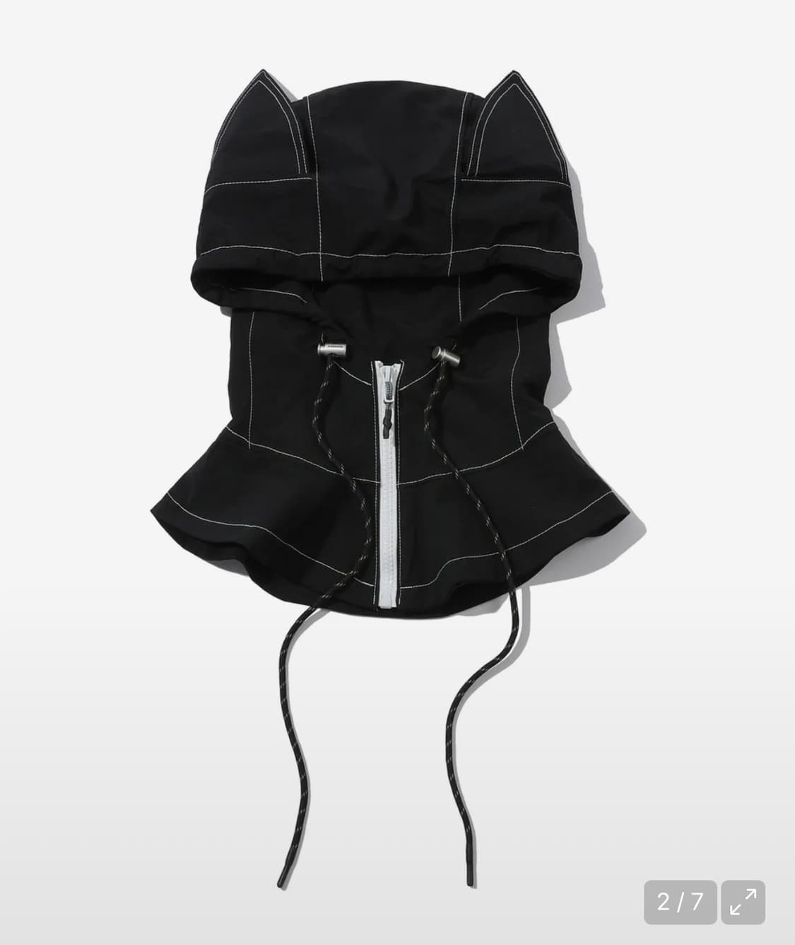 킴히 KEEMHII 캣 이어 스티치 바라클라바 블랙 네코미미 상품이미지2