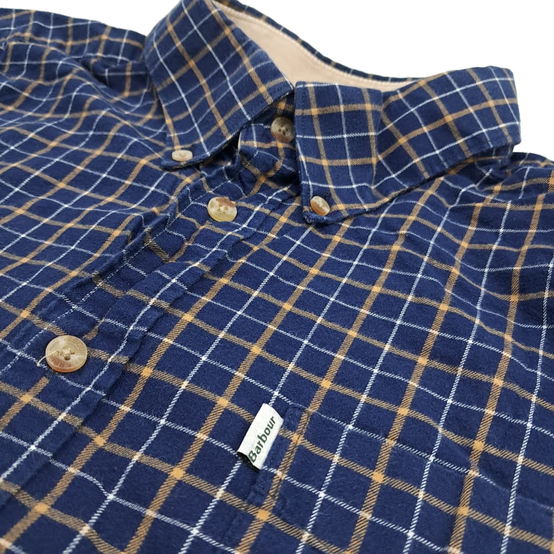 CN677 2XL 바버 로얄네이비 스몰체크 플란넬 긴팔 셔츠 남방 상품이미지5