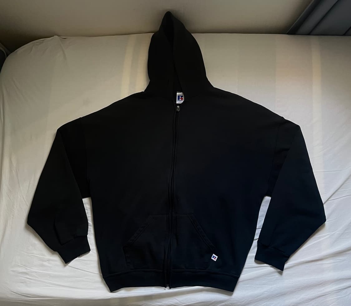 90s 빈티지 러셀 후드집업 블랙 상품이미지1