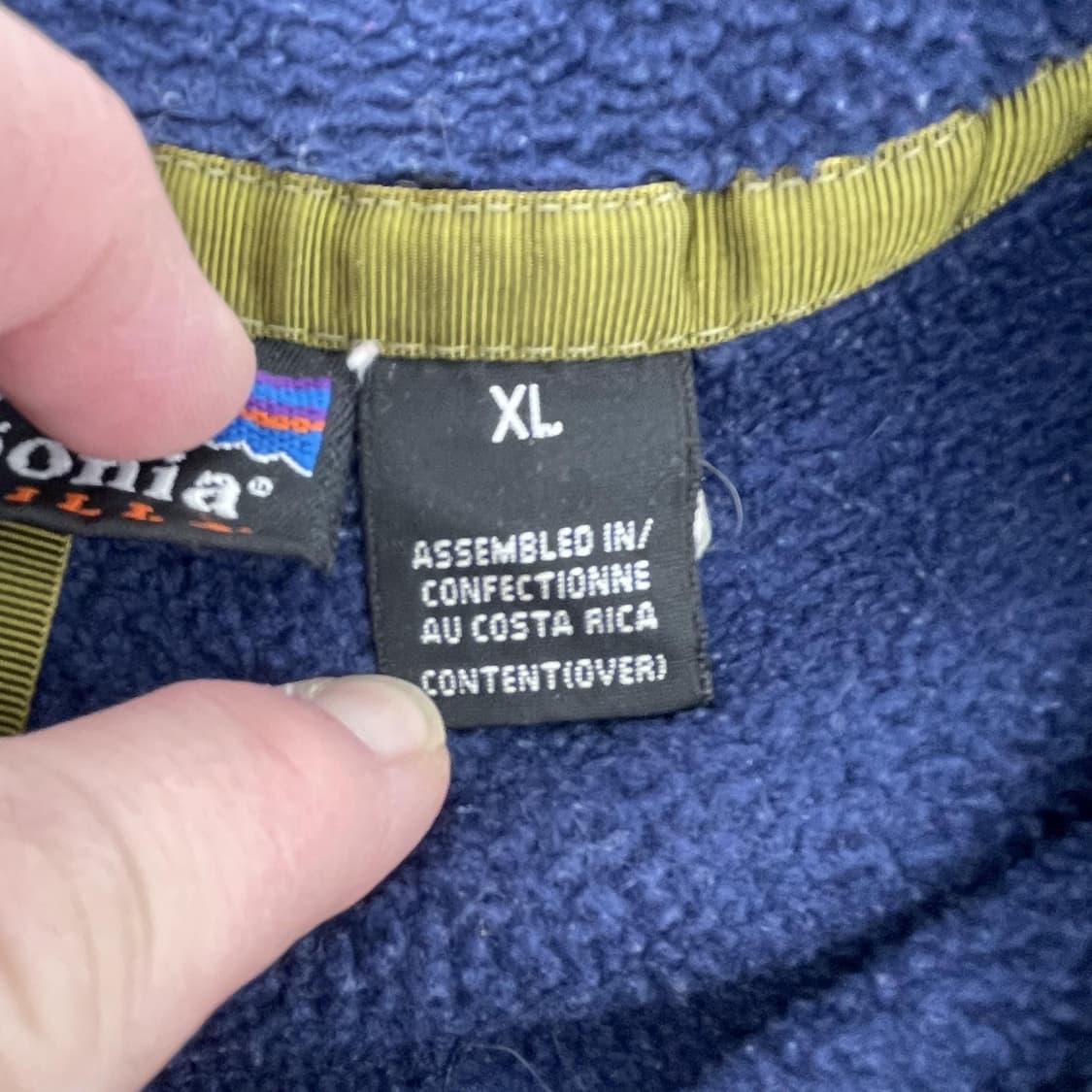 90s 파타고니아 신칠라 스냅-T 네이비/퍼플 코스타리카 상품이미지5