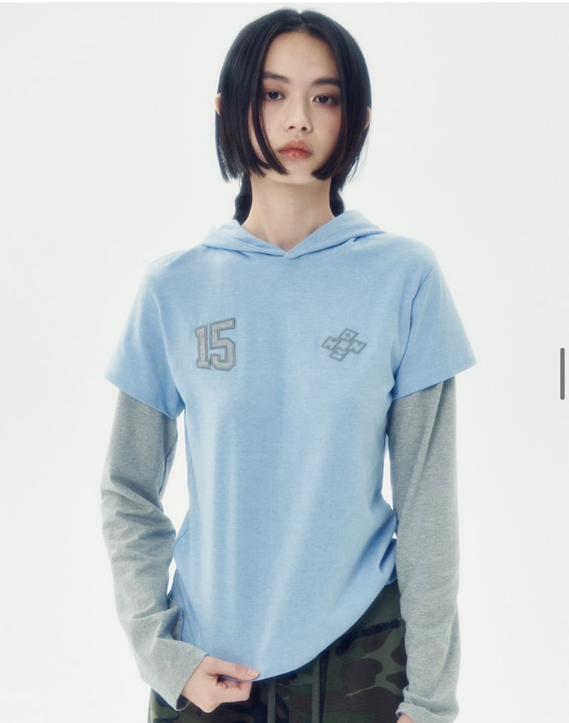 러닝하이 레이어드 슬리브후드 상품이미지1