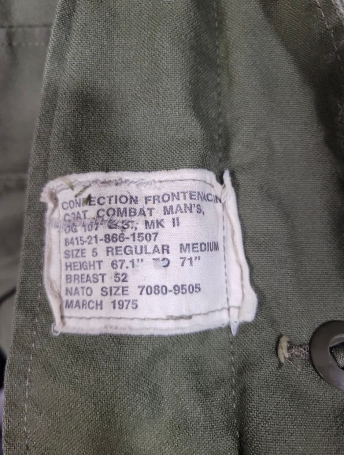 70s 캐나다군 mk2 필드자켓 (내피포함) 상품이미지4