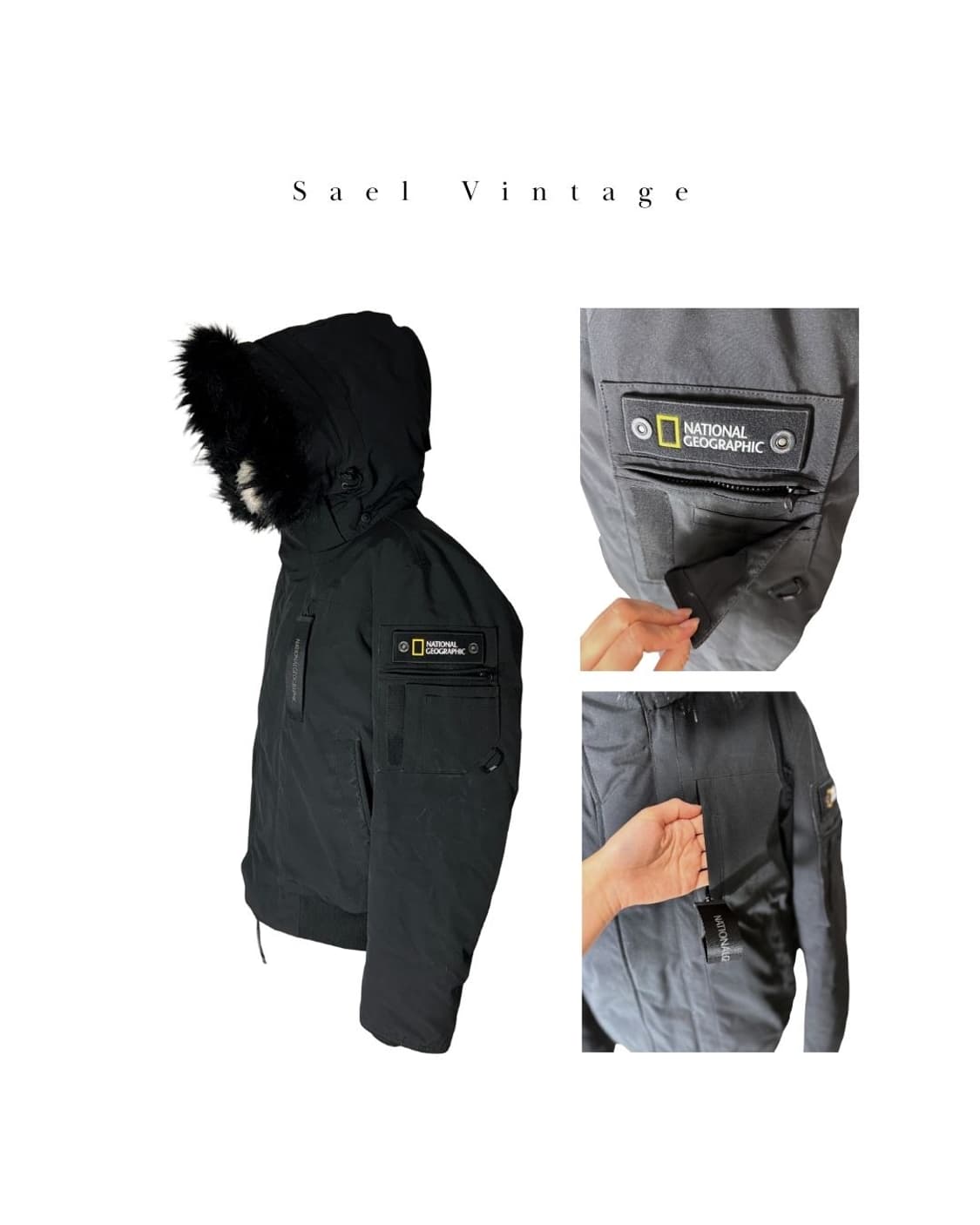내셔널지오그래픽 타루가 숏 패딩 M 올블랙 상품이미지6