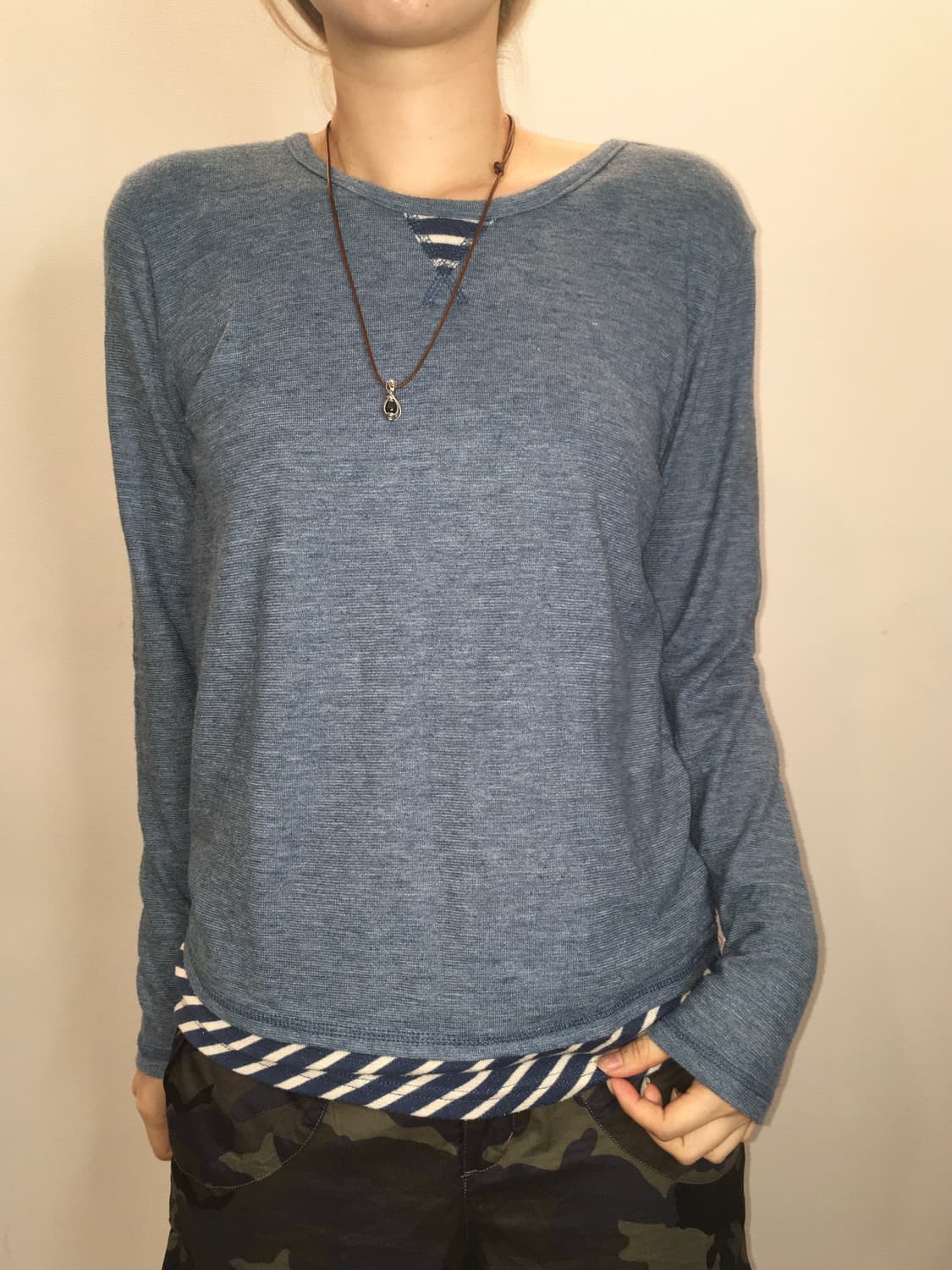 jpn vintage 블루 레이어드 티셔츠 상품이미지2