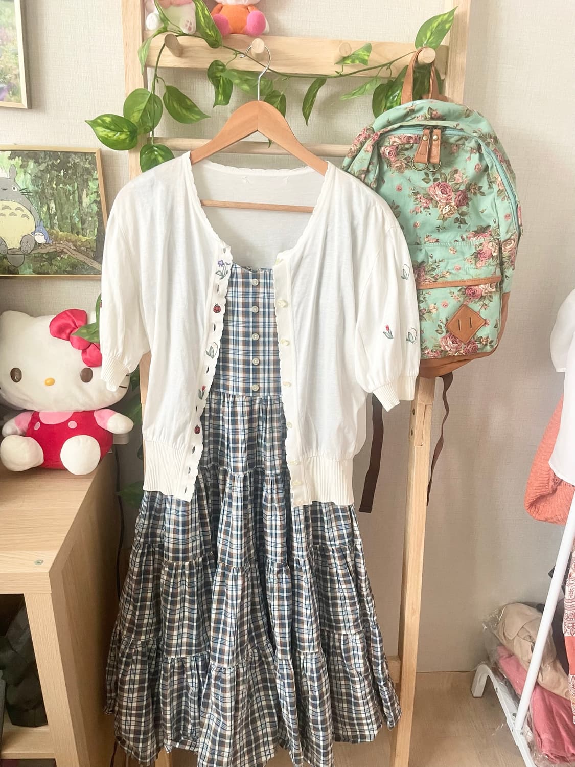 모리걸 빈티지 여름 자수 가디건 원피스 set 🌿🌹🌷 상품이미지1