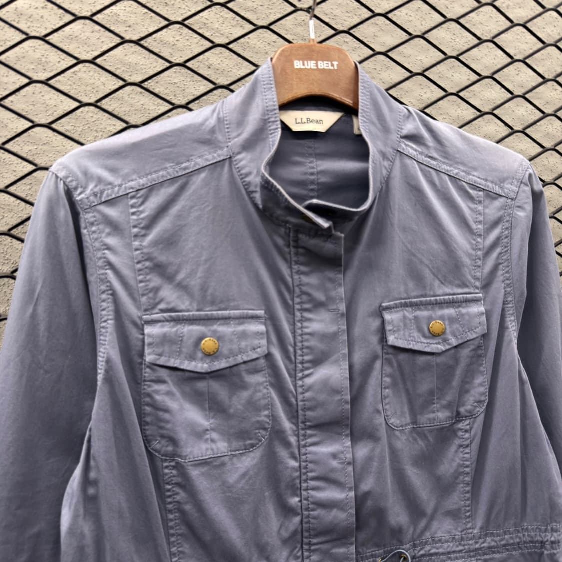 L.L Bean 사파리자켓 4포켓 드로우스트링 음각단추 디테일 블루 상품이미지4