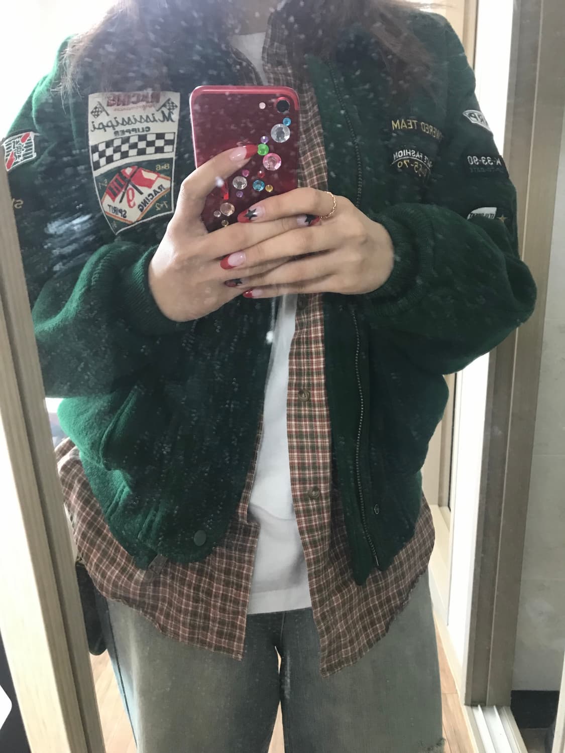 빈티지 레이싱 바시티 자켓 상품이미지1