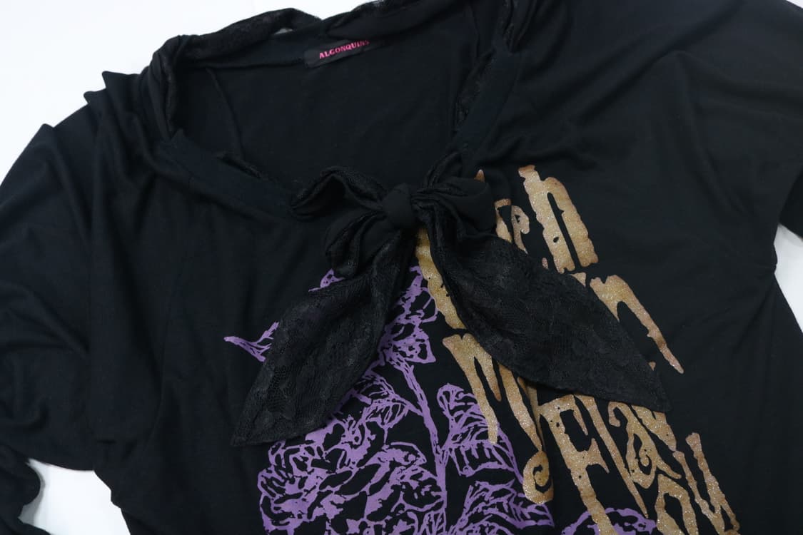 ALGONQUINS 알곤퀸 빈티지 펑크 로즈 레이스 타이 롱슬리브 (L) 상품이미지4