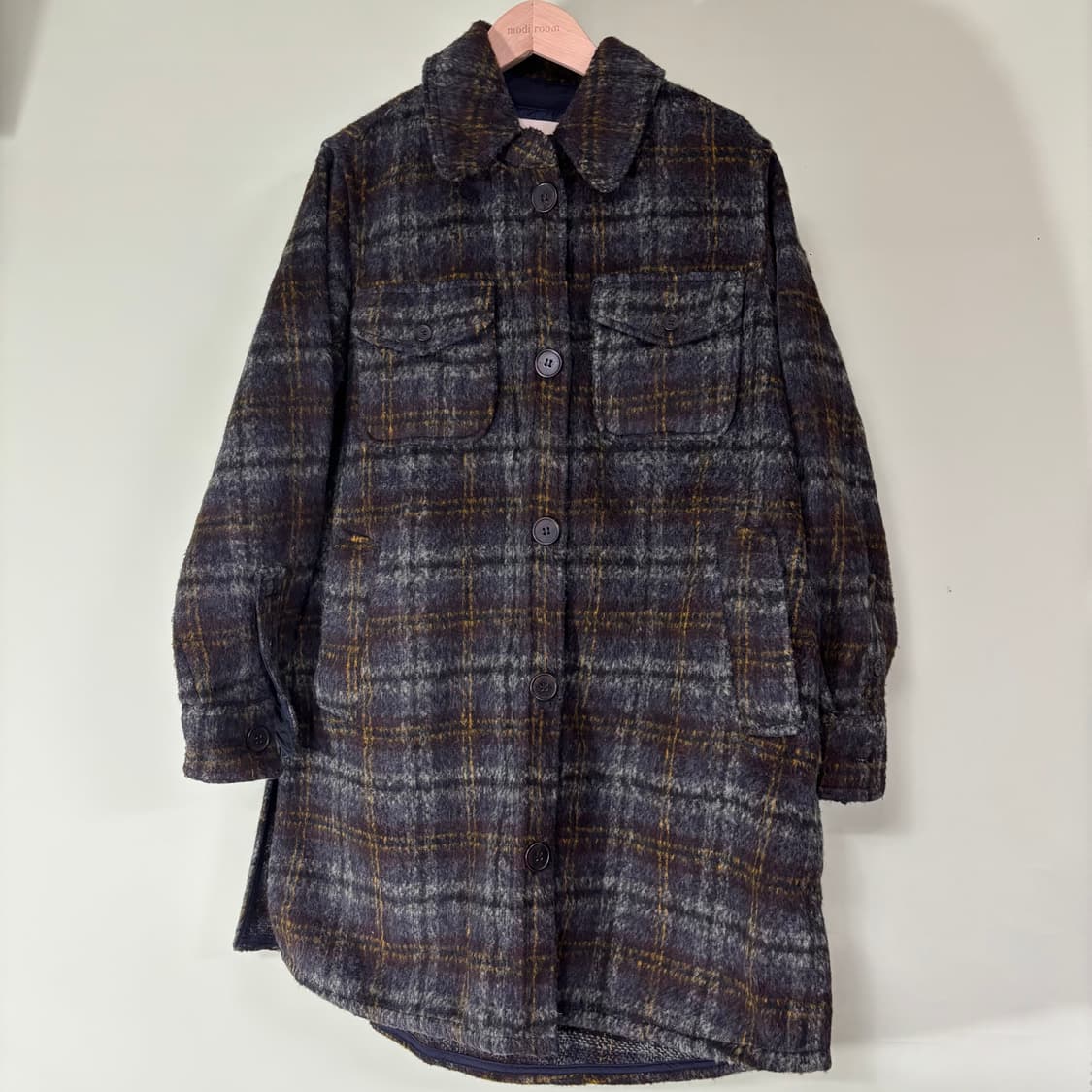 우먼FREE KOOKAI 쿠카이 체크 울 코트 상품이미지1