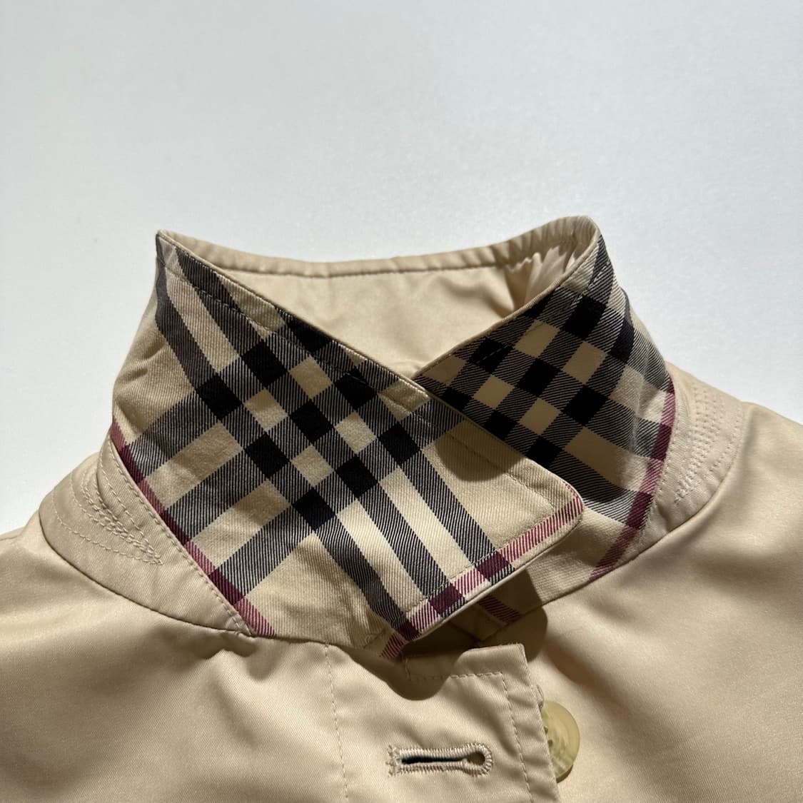 버버리 체크 배색 싱글 코트 상품이미지5