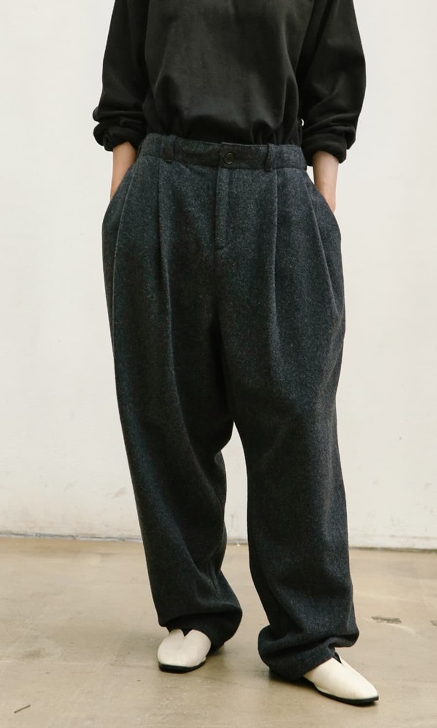 Kokyuu 코큐 울 배기 팬츠 F 상품이미지6