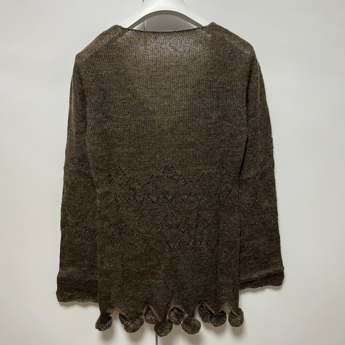 [F]퍼버즈 25fw Pom-pom 모헤어 가디건/브라운 상품이미지3