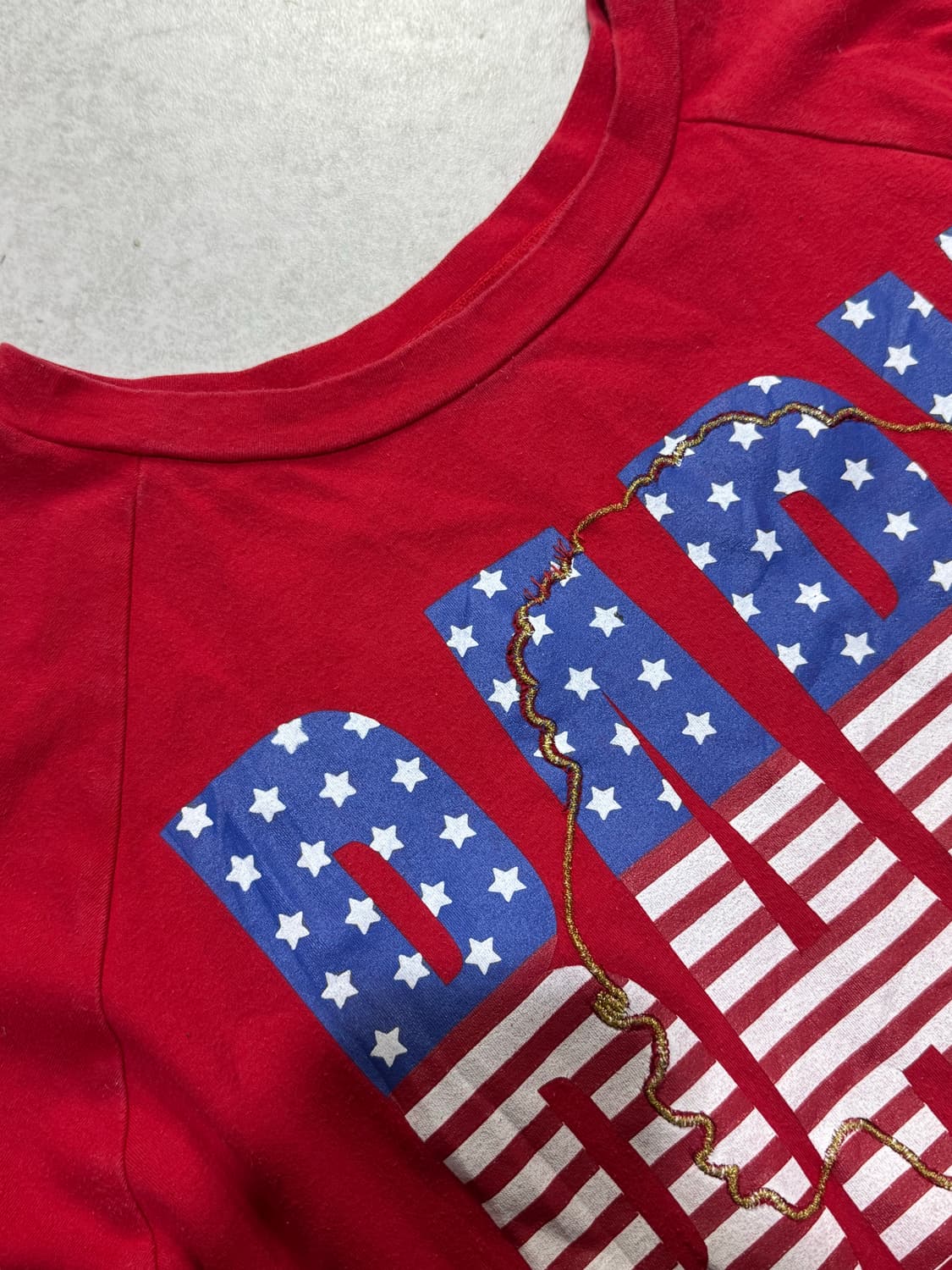 Y2K 성조기 BABY 로고 레터링 돌먼 탑 상품이미지4