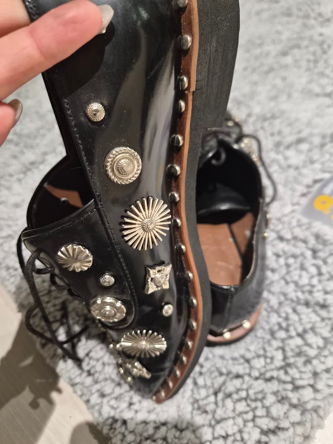 리얼 핸드메이드 스터드 장식 옥스포드화 상품이미지3