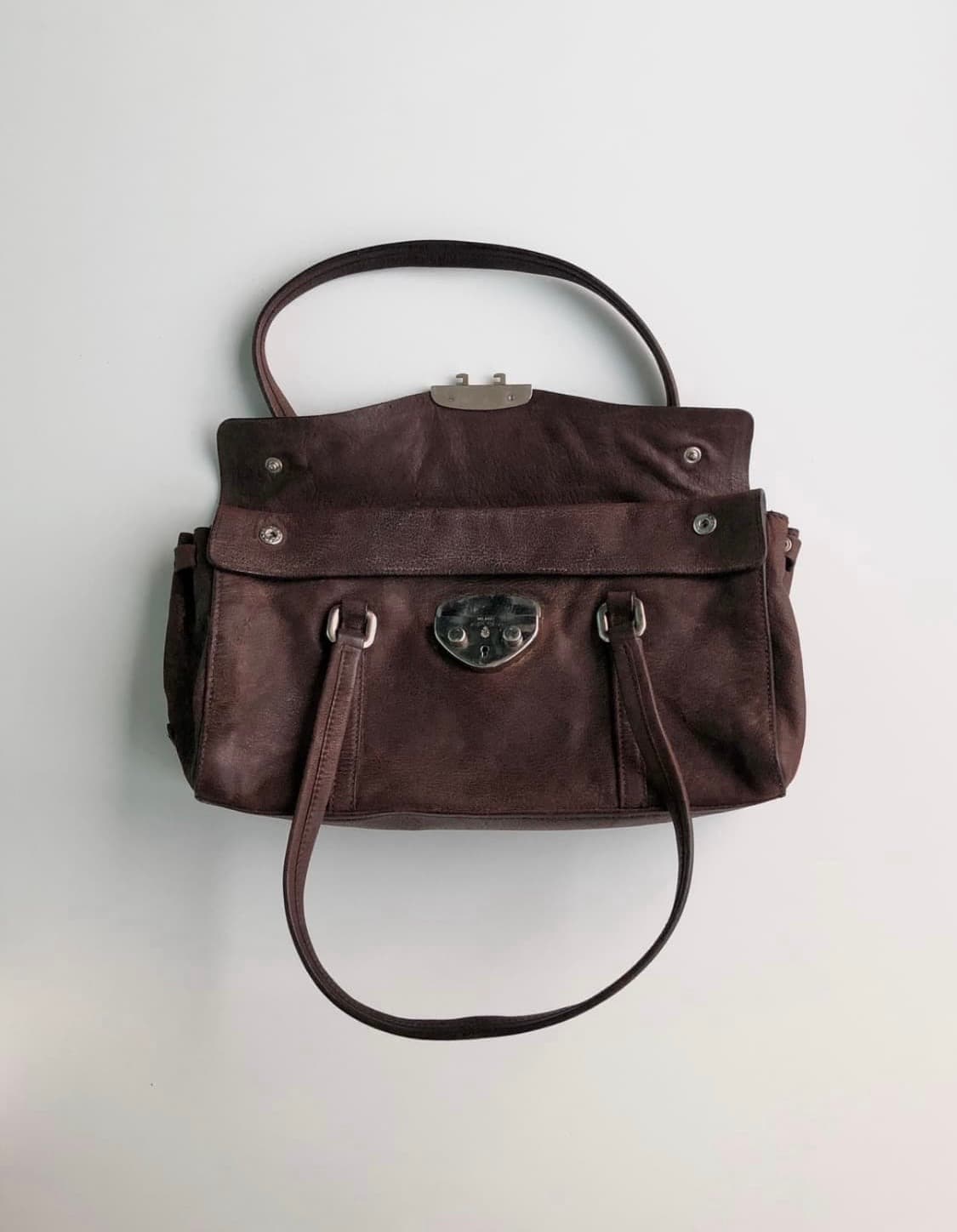 프라다 브라운 레더 숄더백 토트백 상품이미지2