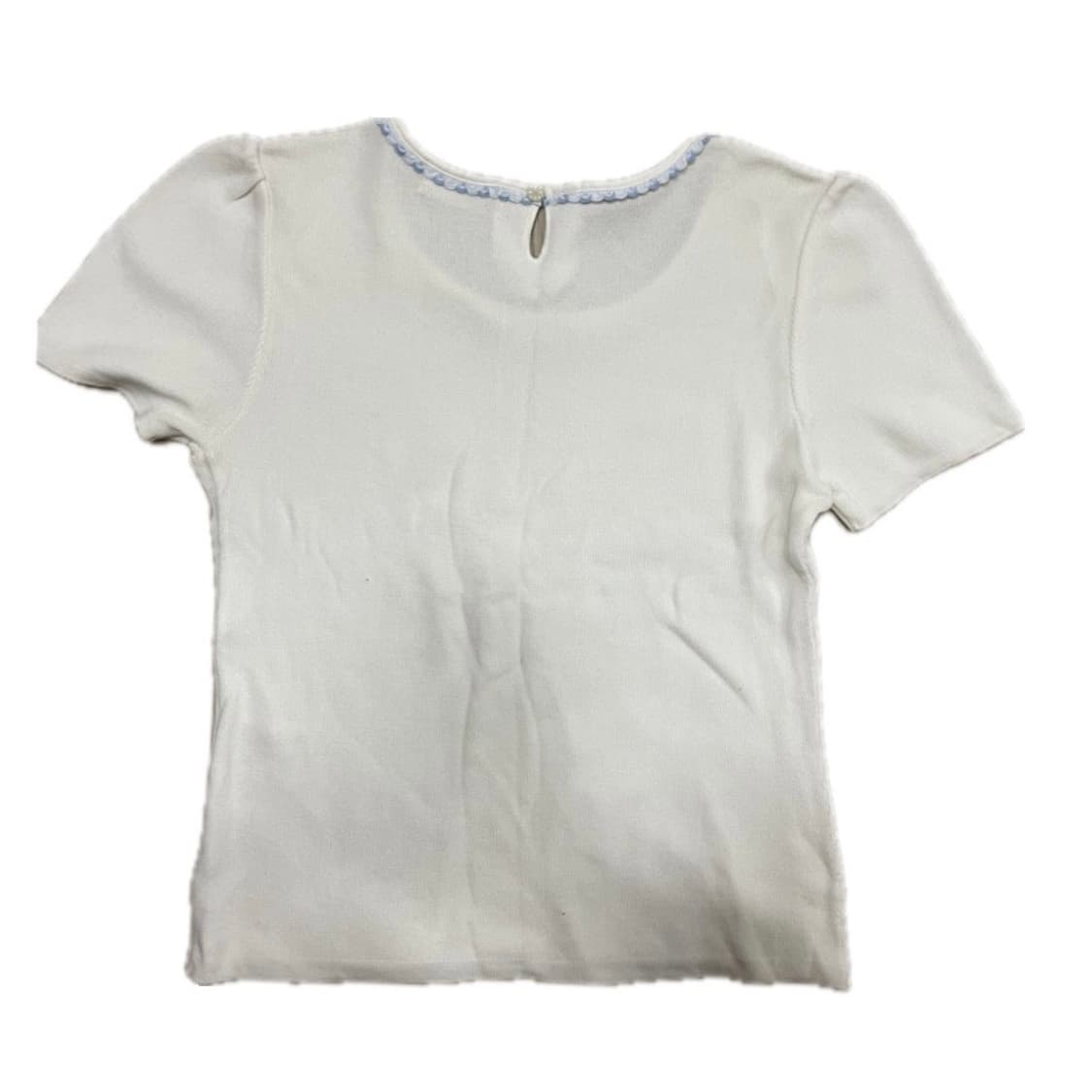 빈티지 러블리 아이보리 니트 반팔티 상품이미지2