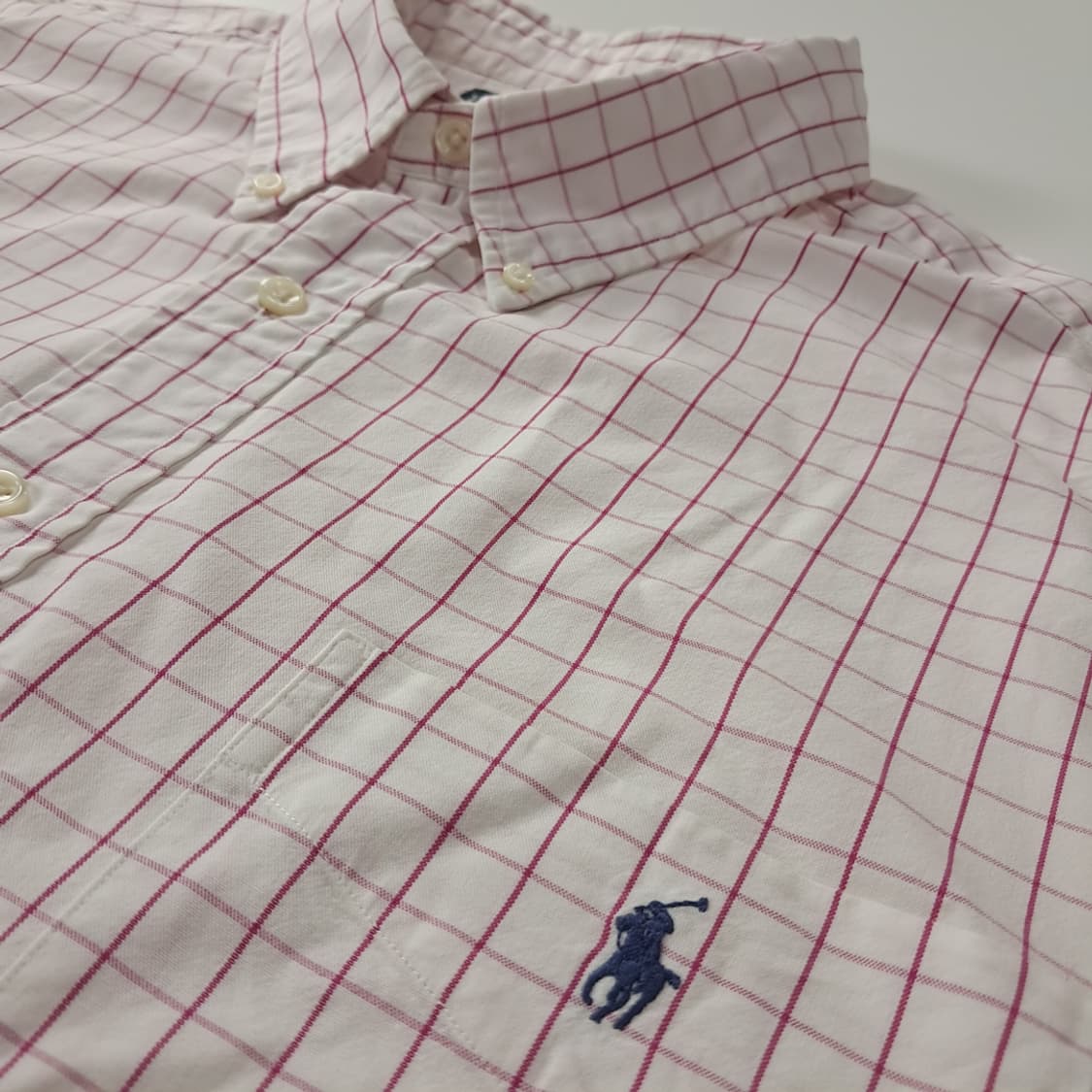 CK379 2XL 폴로 90s 빅셔츠 핑크퍼플 태터솔 반팔 셔츠 남방 상품이미지4