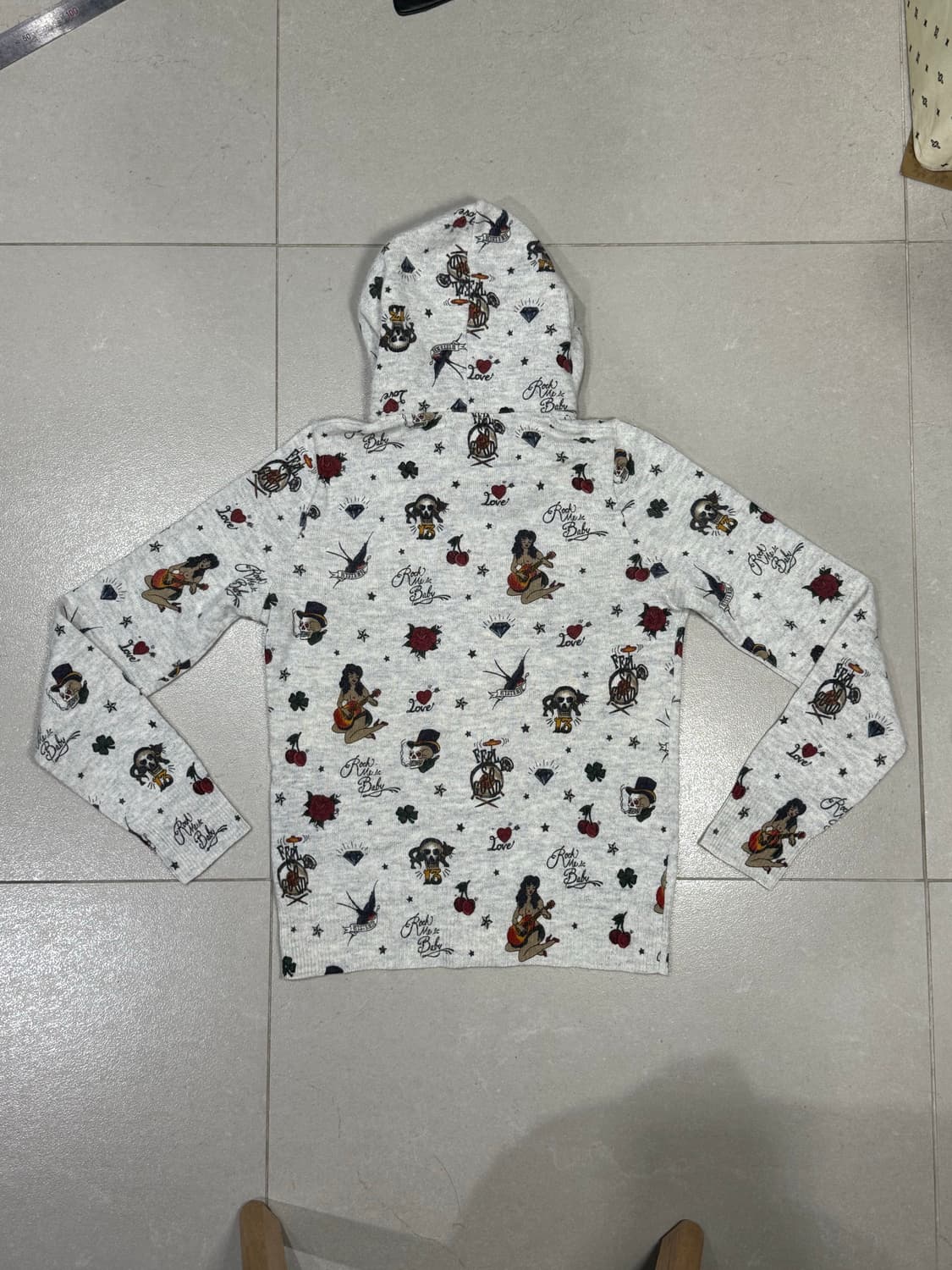 히스테릭 글래머 아카이브 해골 사랑 별 보석 캐시미어 후드 집업 자켓 상품이미지7