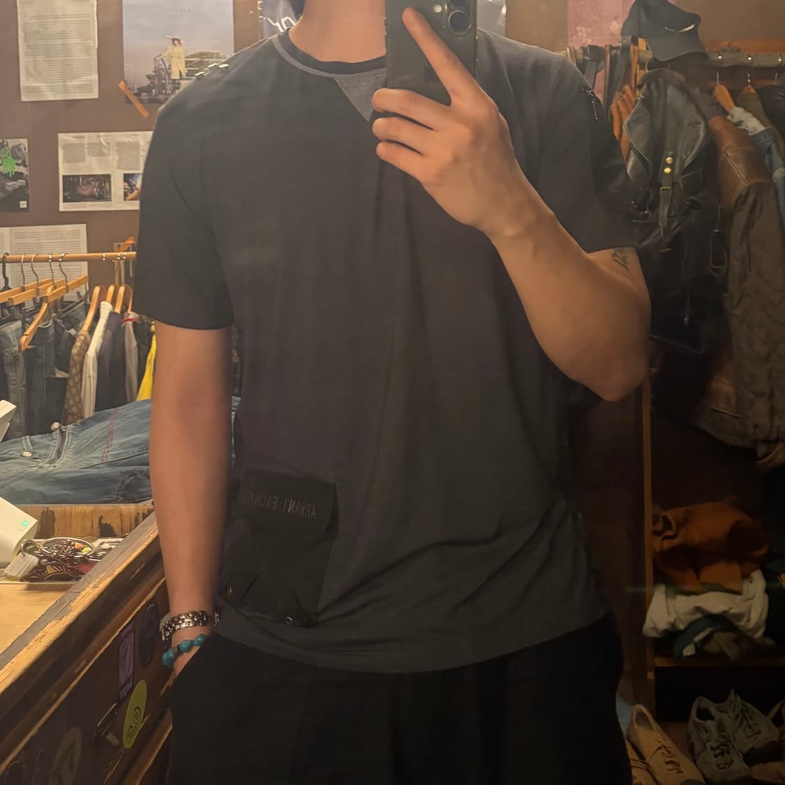 ARMANI EXCHANGE 피마 코튼 테크 반팔 티셔츠 상품이미지9
