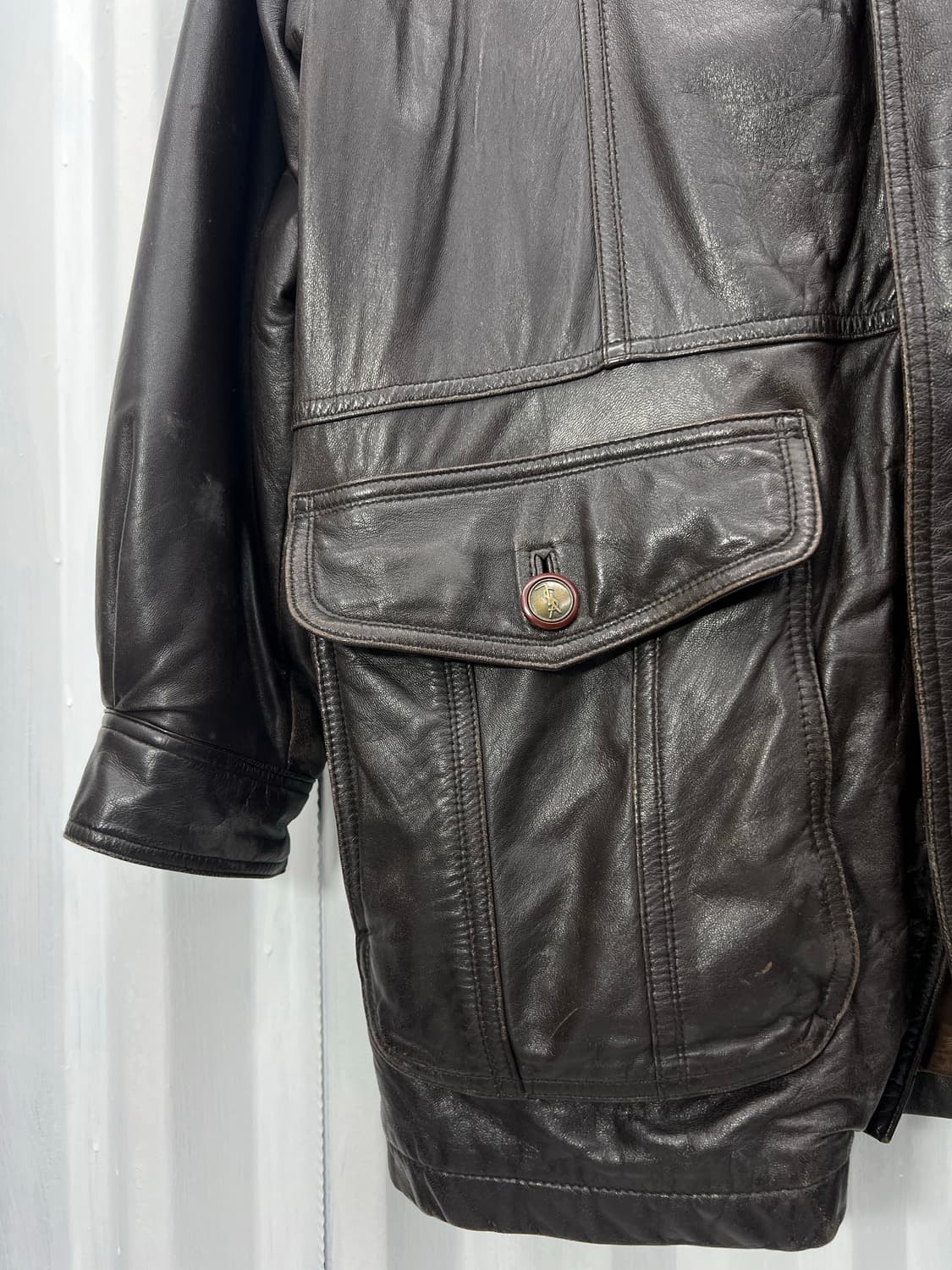 90s YSL lambskin half jacket 상품이미지6