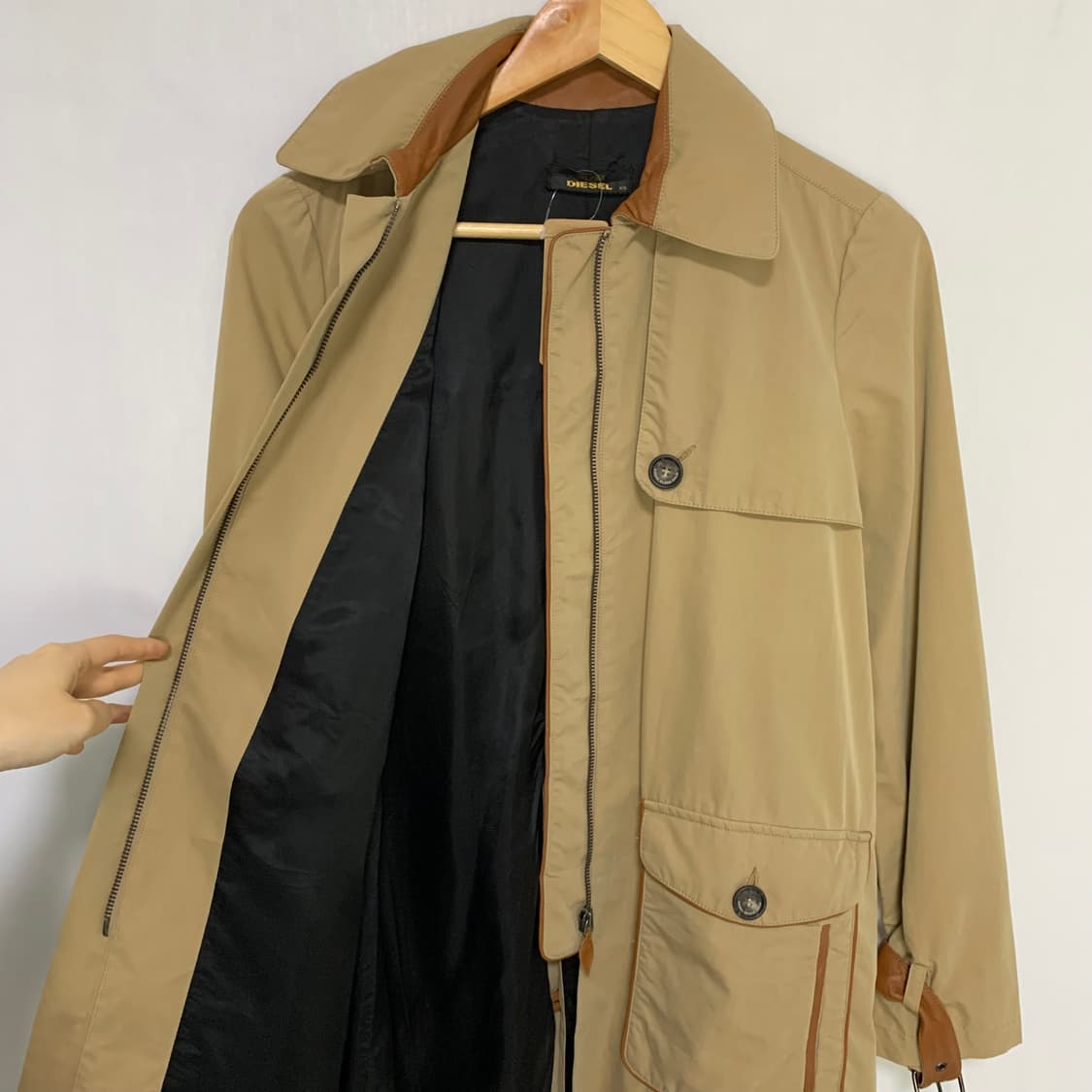 디젤 빈티지 트렌치 자켓 xs 카멜 상품이미지4