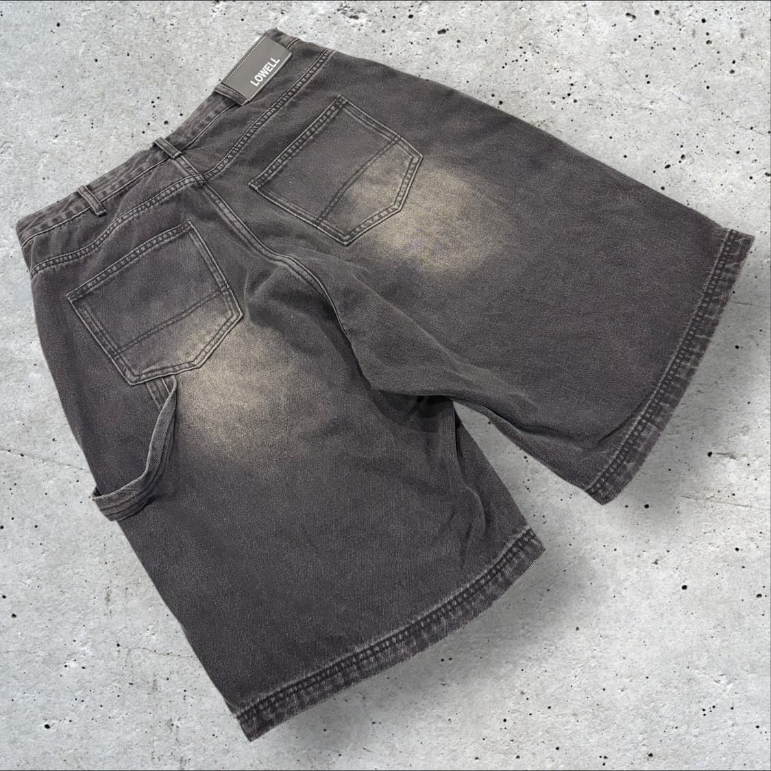 [M] LOWELL 워크 데님 반바지 블랙 B362 상품이미지2