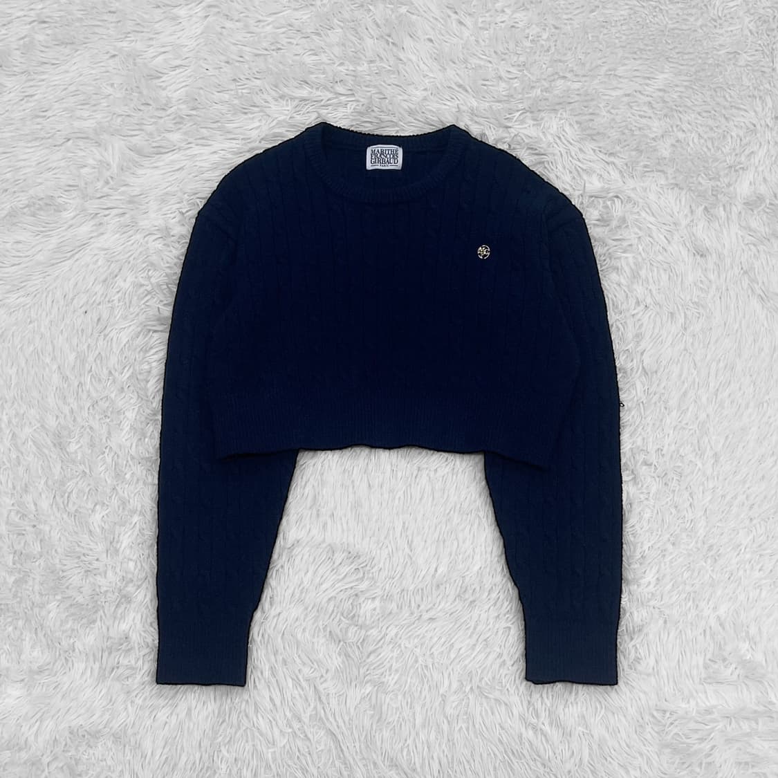 마리떼프랑소와저버 케이블 크롭 니트 네이비 상품이미지2