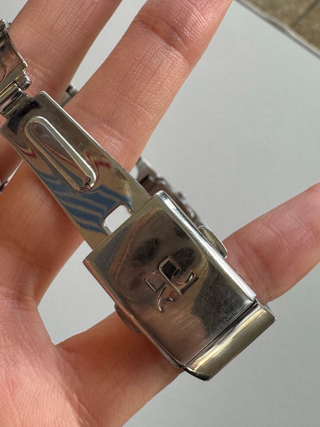 쿠레쥬 (Courrèges) 실버 스퀘어 링크 시계 상품이미지6