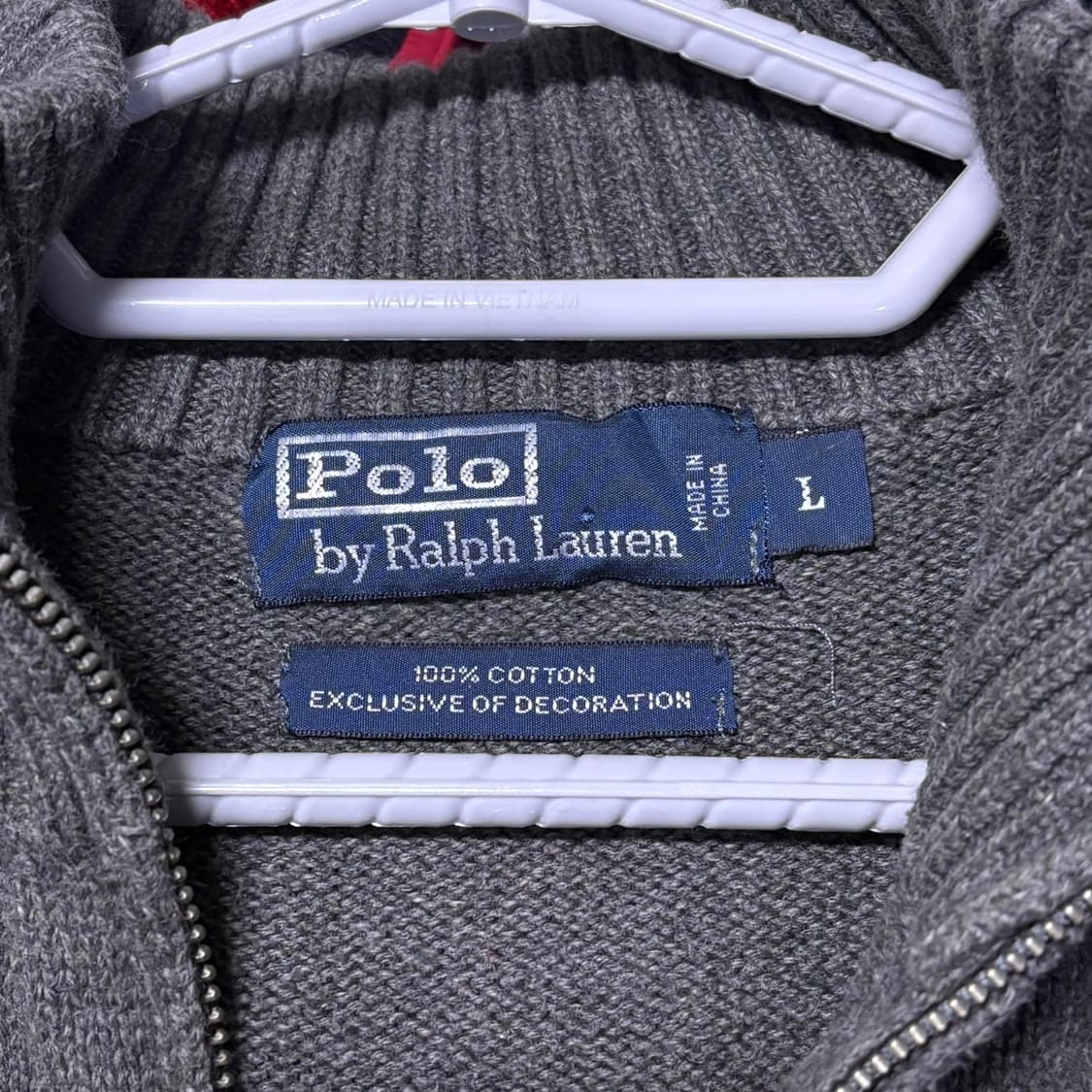 폴로 랄프로렌 차콜 반집업 니트 L 상품이미지2