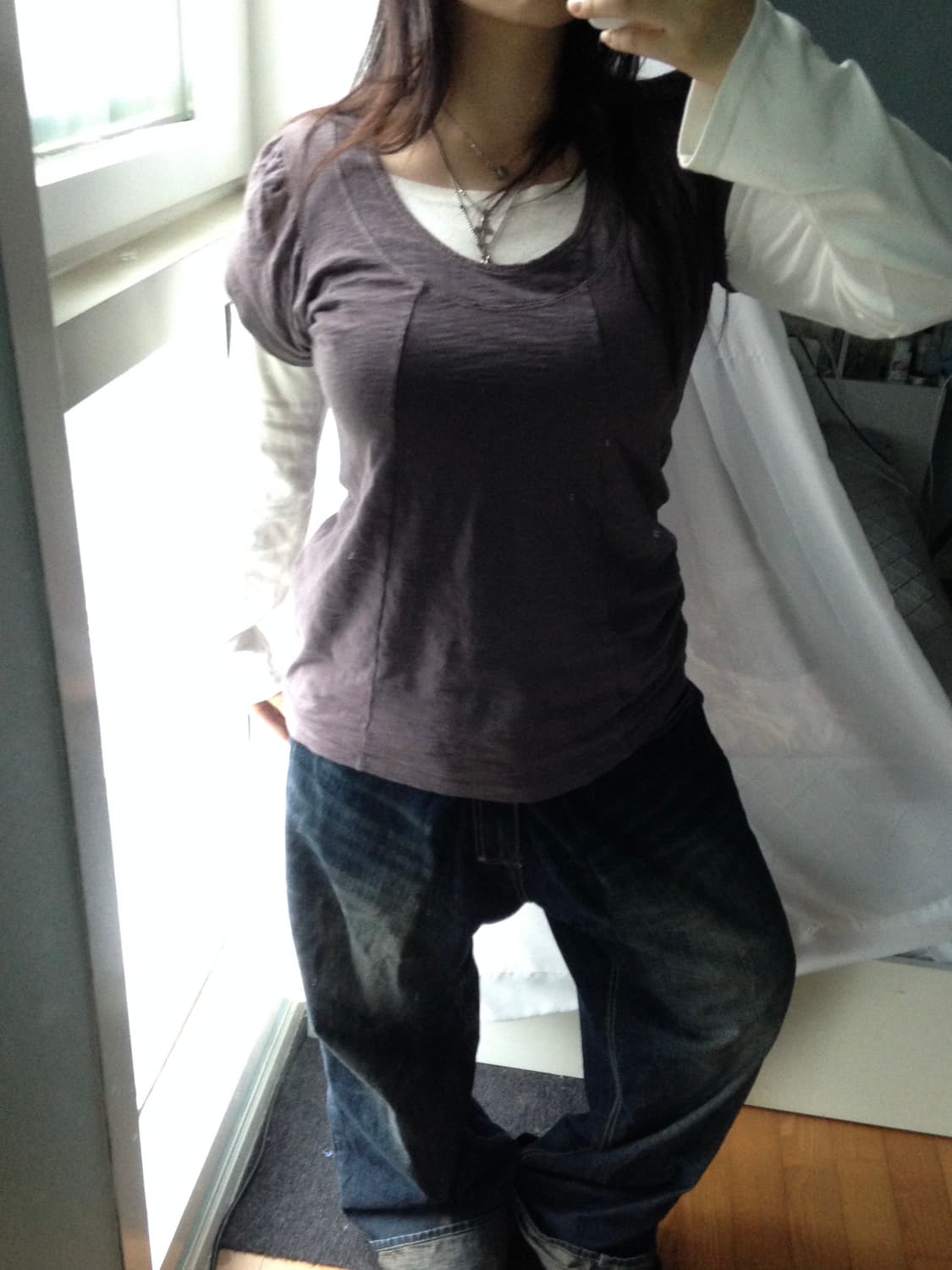 Grey puple puff tshirt 상품이미지1