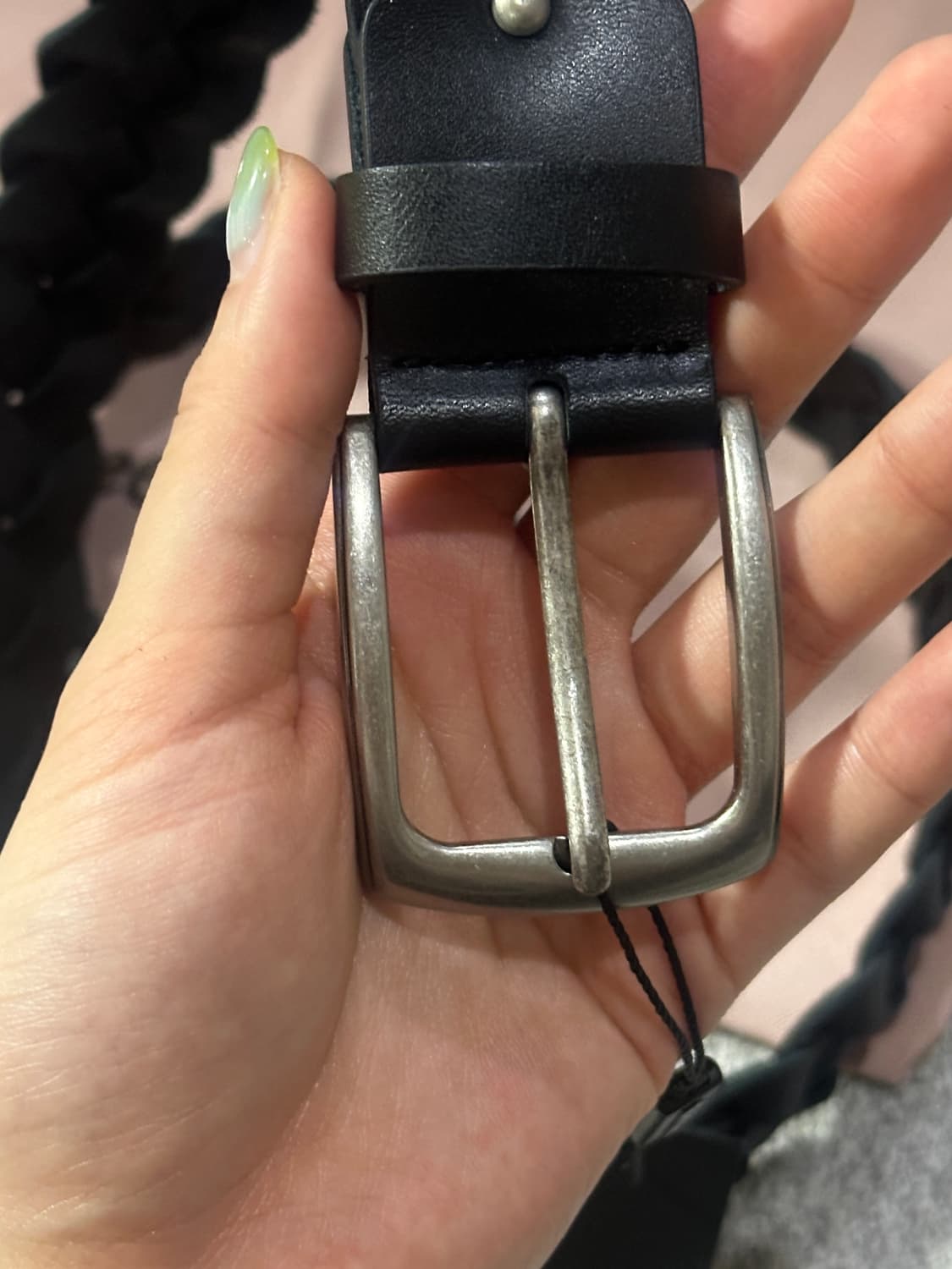 쓰리타임즈 Braid belt black M 상품이미지6