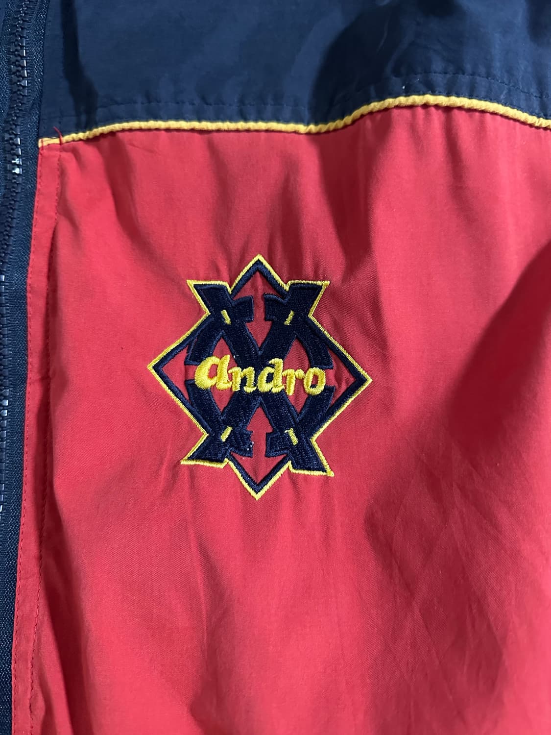 90s Andro 올드스쿨 레드 네이비 배색 자켓 상품이미지4